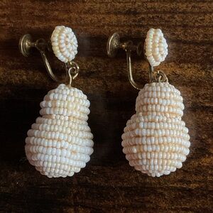 Vintage MCM Screwback Seed Bead Earrings
